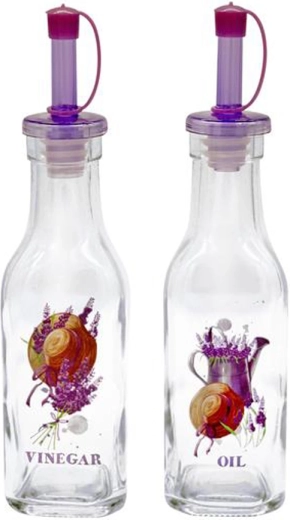 Staklene boce za ulje i ocat TORO 180 ml – lavanda, 2 kom