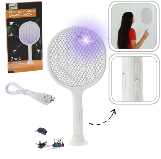 Električni preklopac za insekte 2 u 1 s UV diodom i USB punjenjem
