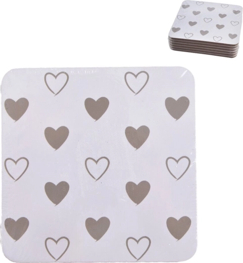 Podlošci od pluta u obliku srca 10 × 10 cm, 6 kom