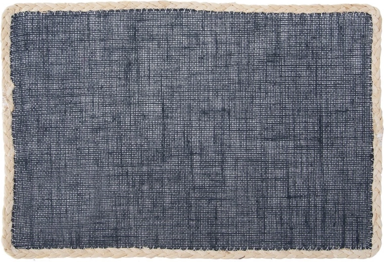 Pravokutni stolni podložak 45 × 30 cm, tamnoplavi s bež rubom