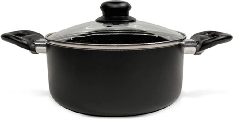 Kastról sa staklenim poklopcem Kitchisimo Nero 20 cm, 2,5 l