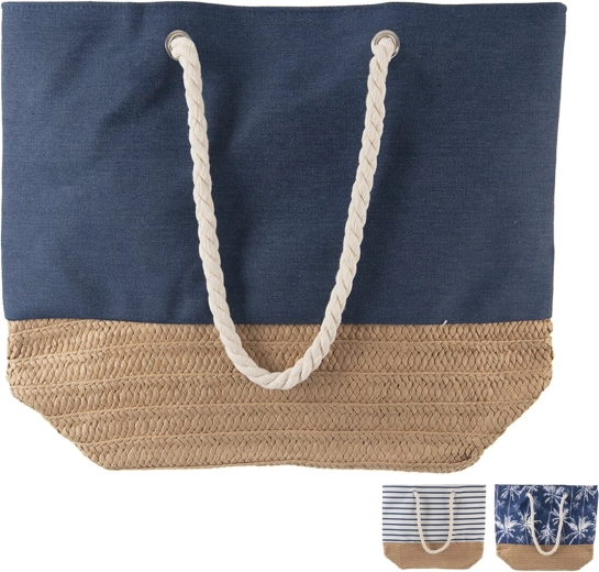 Plažna torba od pamuka i jute 47 × 16 cm (mix)