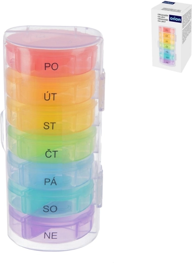Tjedni organizator za lijekove s futrolom, 2 pretinca po danu (CZ)