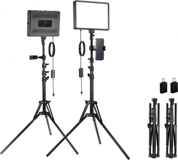 Neewer BP300 studijski set s dva LED svjetla, stativima i držačima za telefon