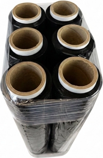 Stretch folija crna 23 µm, 6× rola 1,5 kg