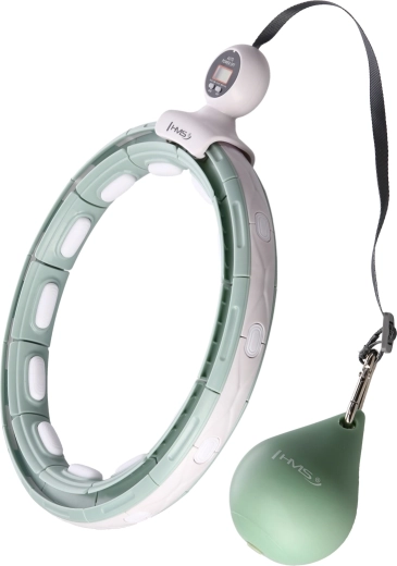 Masažni hula hoop HMS s magnetima, utezima i brojačem – zeleni