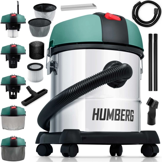 Humberg industrijski usisavač za mokro i suho usisavanje 20 l 1200 W