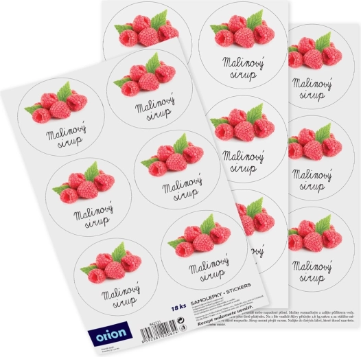 Naljepnice za boce – sirup od maline 18 CZ