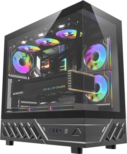 Računalno kućište DarkFlash DS950 crno s panoramskim staklom i 6 ventilatorima