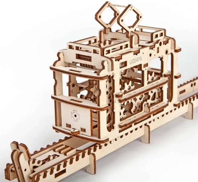 Ugears kabinska žičara s tračnicom – 3D drvena mehanička slagalica