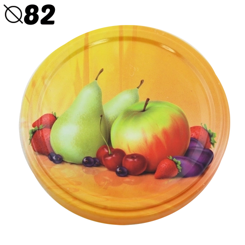 Zavarnice poklopci Twist-off 82 mm s motivom kruške