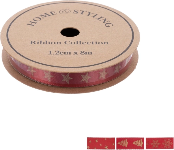 Home & Styling božićna poliesterska traka 8 m, bordo mix