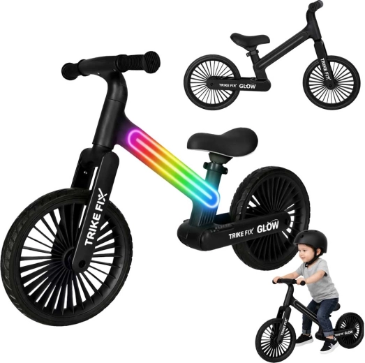 Odrážedlo Trike Fix Glow LED – crne