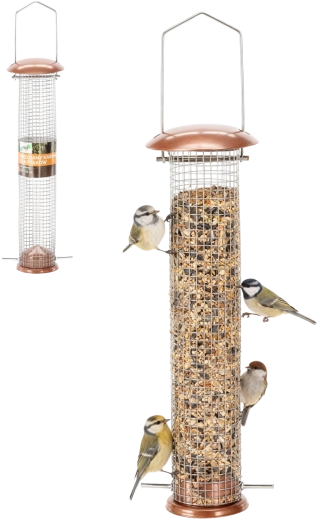 Bakrena hranilica za ptice – tubus 9 × 39 cm