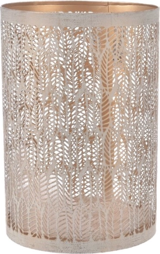 Svijećnjak LEAF metalni bež-zlatni 18 cm