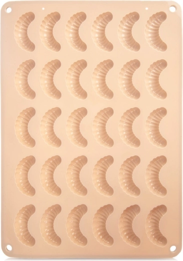 Silikonski kalup za kekse i praline – kiflice, bež 34,5 × 24,5 × 1,2 cm