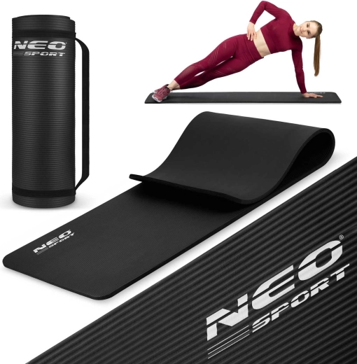 Neo Sport fitness podloga 183 × 60 cm, ekstra debela, crna