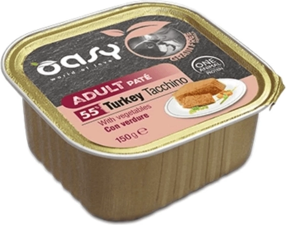 Oasy pašteta bez žitarica za odrasle pse puretina s povrćem 150 g