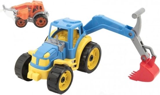 Traktor s kašikom plast 16x24 cm 2 boje u mrežici