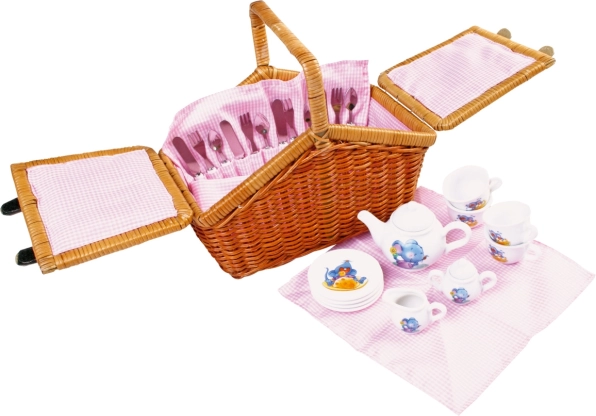 Piknik koš Romantik – dječji čajni set small foot (30 dijelova)