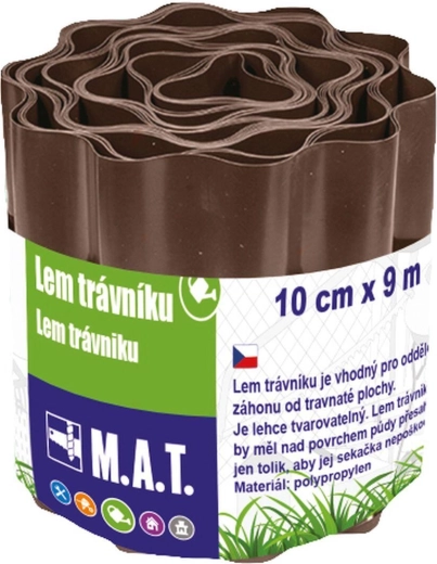 Plastični rub travnjaka 10 cm x 9 m smeđi
