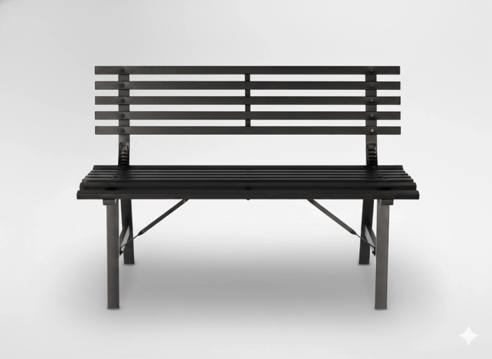 Metalna vrtna klupa 110 × 55 × 76 cm – crna