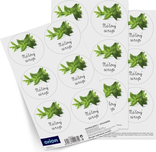 Naljepnice za boce – sirup od mente (18 kom) – CZ