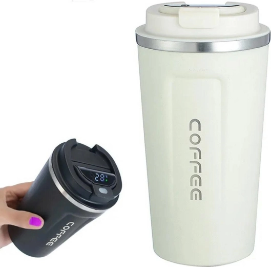 Termo šalica s zaslonom, bijela 510 ml