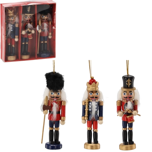 Drvene božićne ukrase vojnici 13 cm – set 3 kom Chomik