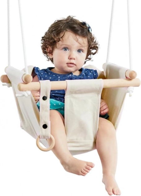 Dječja pamučna tekstilna ljuljačka 2KIDS TOYS, bež