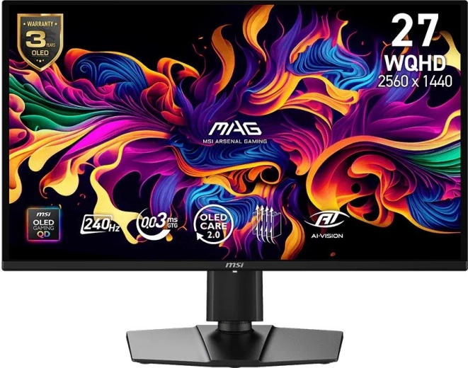 Gaming monitor MSI MAG 27 QD‑OLED WQHD 240 Hz