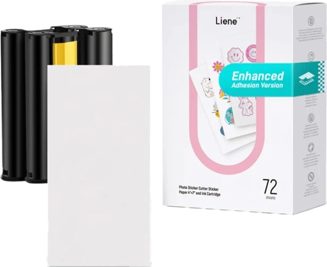 Samoljepljivi fotopapir Liene PixCut 4×7, 72 listova + 2 tintne kazete