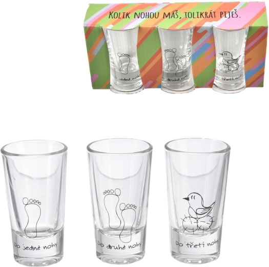 Čašice za žestoka pića „Tri noge” 25 ml, 3 kom