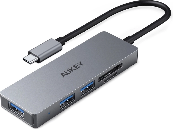 Aukey ultra tanki aluminijski USB-C hub 4u1 (3× USB 3.1, SD i microSD)