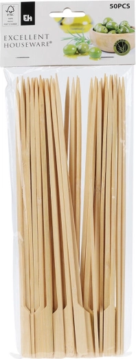 Bambusovi roštiljski štapići s držačem 25 cm (50 kom)
