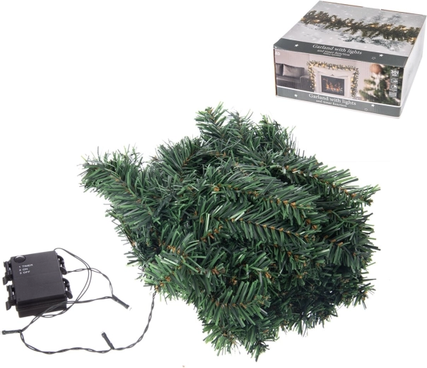 Zelena LED svjetleća girlanda s timerom 270 cm (30 LED)