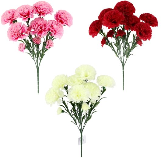 Umjetni buket karanfila, 14 cvjetova, 43 cm, mix boja