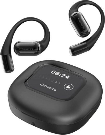 Bežične otvorene slušalice s AI prijevodom i zaslonom 4smarts SkyBuds, crne