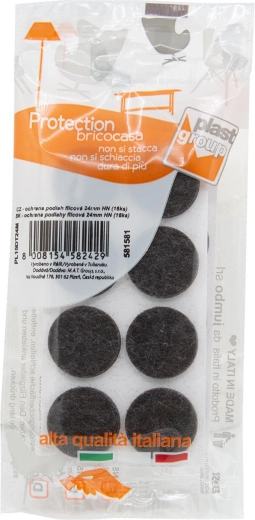 Filcane samoljepljive podloške za namještaj 24 mm, smeđe (16 kom)