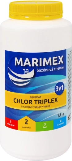 Marimex chlor triplex 1,6 kg – višenamjenske tablete za bazen