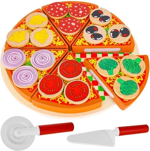Drvena pizza na čičak za djecu