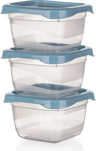 Set kvadratnih posudica za hranu 0,1 l CULINARIA, nordic blue, 3 kom