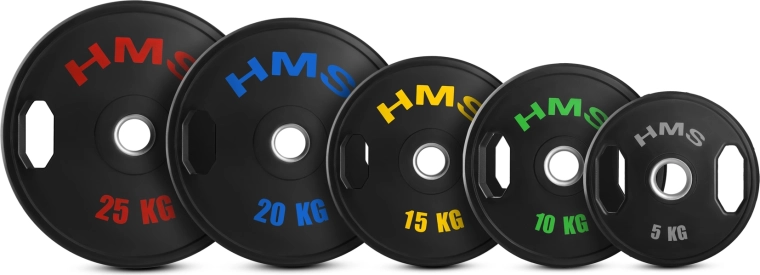 Set gumiranih olimpijskih ploča HMS TOG 2 × 5 kg