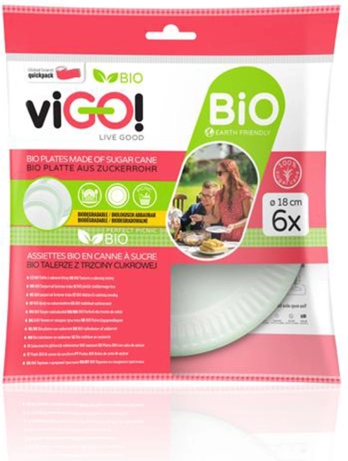 Bio tanjuri od šećerne trske 18 cm, 6 kom