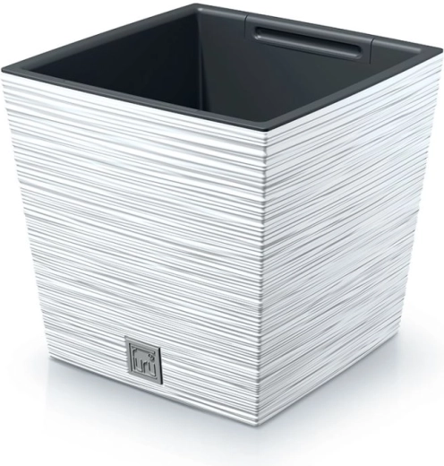 Furu Square Low 24 cm – bijela posuda za cvijeće
