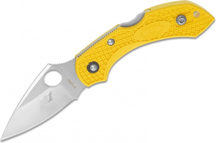 Džepni nož Spyderco Dragonfly 2 Salt Lightweight, glatka oštrica, 5,7 cm, žuti FRN
