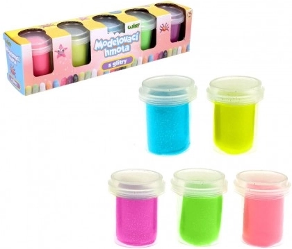 Plastelin s glitterom 5×56 g u čašicama