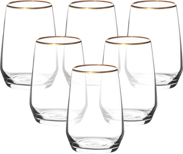 RUBIN GOLD set čaša sa zlatnim rubom 450 ml, 6 kom