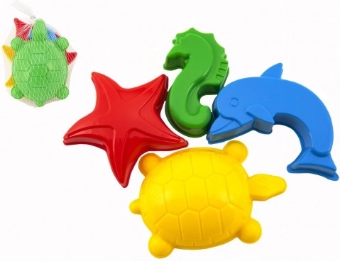 Plastični kalupi za pijesak – morske životinje, set 4 kom u mrežici