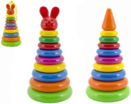 Složiva piramida s prstenovima za djecu, plastika 28 cm